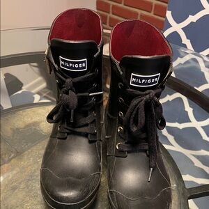 Tommy Hilfiger Black Combat Boots